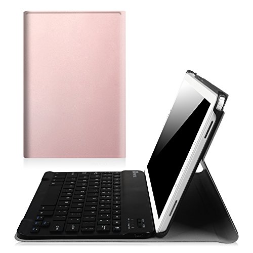 Fintie Keyboard Case for Samsung Galaxy Tab A 10.1 with S Pen (SM-P580/P585), Slim Shell Stand Cover with Detachable Wireless Bluetooth Keyboard, Rose Gold