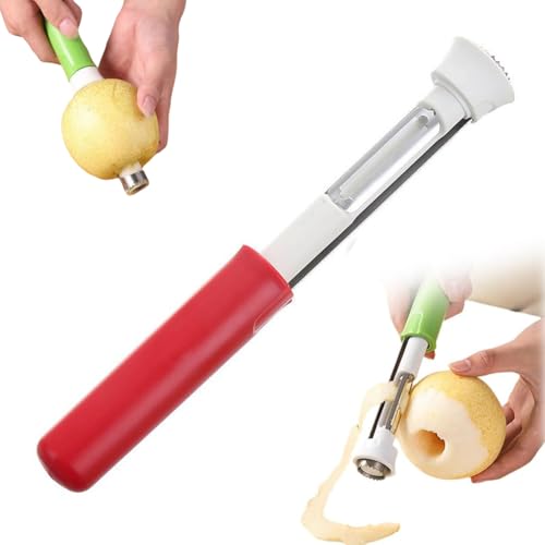 Vide-pomme 2 en 1, vide-pomme 2025, outil de vidage et éplucheur de pommes, éplucheur de fruits et éplucheur de fruits en acier 2 en 1, outil de cuisine pour poivrons, pommes, poires