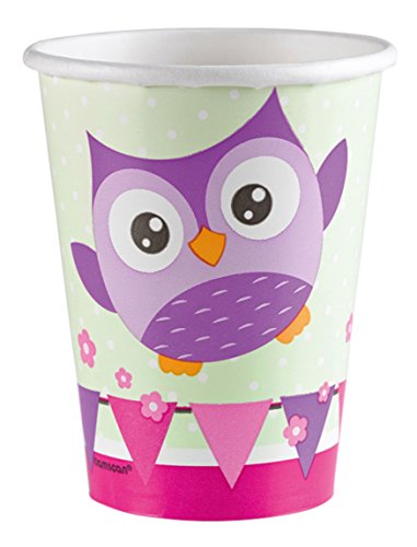 Preisvergleich Produktbild amscan 998345 Becher Eule, Mehrfarbig, 260 ml, 10