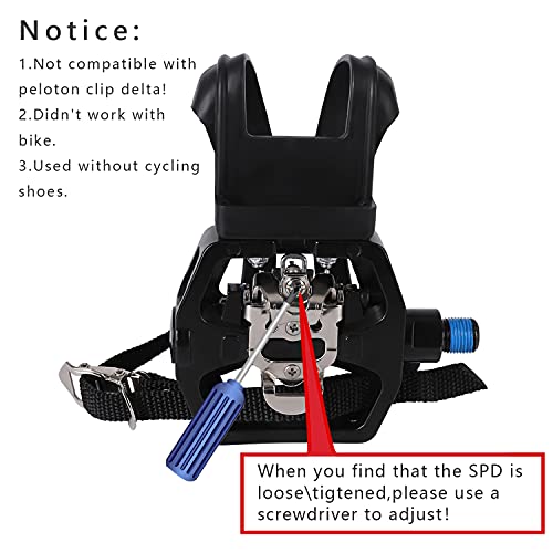 Spd Pedals 9/16'' Spd Pedals For Spin Bike/Spin Bike Pedals With Clips/Compatible Peloton Pedals - Shimano Spd Pedals - Toe Cages For Peloton Bike - Peloton Toe Cage - Exercise Bike Pedals #TOP5