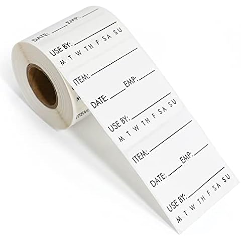 L LIKED 250 Dissolvable Labels 2"x 2" Use by Food Rotation Storage Label，Freezer Label Washable in Dishwasher Cover
