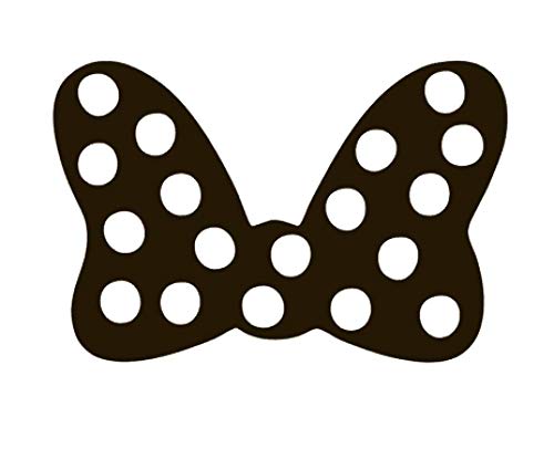 Little Mouse Bow Cute Vinyl Sticker Decals (Pack of 2) for Car Bumper Window Laptop Tablet Phone (6" x 4", Black)