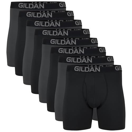 Image of Gildan Men's Underwear Cotton Stretch Boxer Briefs, Multipack