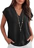 Blusa para mujer con mangas cortas, escote en V, vestido casual elegante, ropa de trabajo de verano 2026, conjuntos de primavera modernos 3