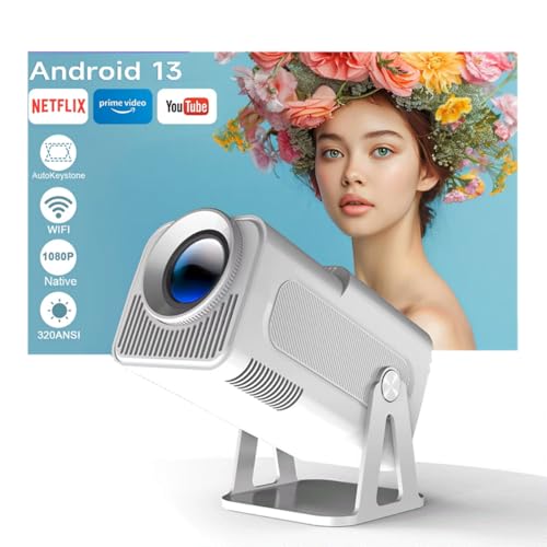 Image of Smart Mini Projector Gimbal5 Android 13 Full HD Projector Hy320 18000 Lumen Native 1920x1080P 4K Support 5G WiFi 6 Bluetooth 5.0 Home Movie Projector Short Throw Auto Keystone 180 Rotating