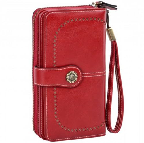 Cartera de Cuero Mujer Grande con RFID Bloqueo -...