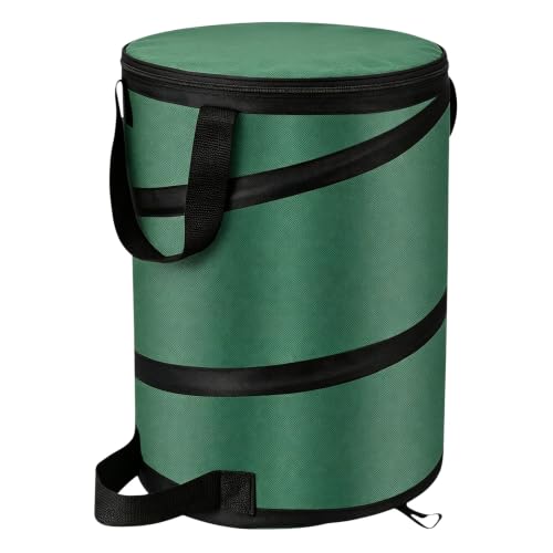 Image of Collapsible Pop Up Outdoor Trash Can 13 Gallons-with Zippered Lid | Foldable Camping Trash Can Recycle Bin, Durable 600D Waterproof Oxford Fabric Made for Household Storage and Outdoor Recycle