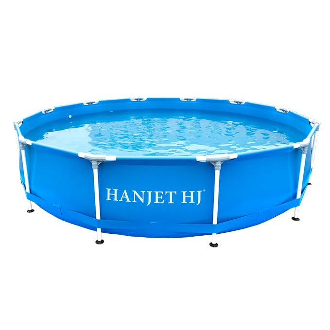 Estructura de metal para piscina redonda azul para la diversión veraniega 4 tamaños diferentes (366 x 76 cm de diámetro)