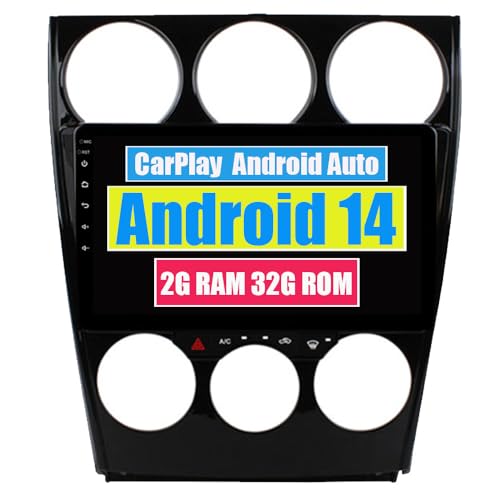 RoverOne Autoradio pour Mazda 6 2002 2003 2004 2005 2006 2007 2008 avec Android Auto Lecteur Multimédia Navigation GPS Écran Tactile Bluetooth WiFi USB...