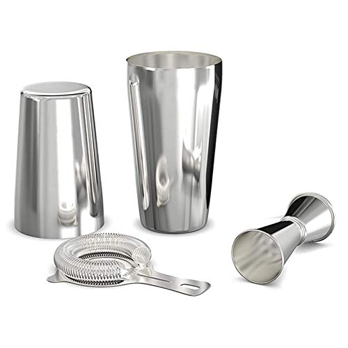 Cocktail Shaker Set Professional Shaker Cocktail Striante y Jigger Set Sitio de Barra de Acero Inoxidable de 4 Piezas