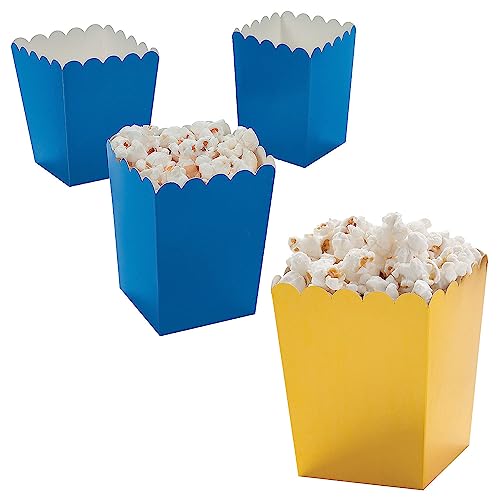 Mini Blue & Gold Popcorn Box Assortment Kit 48 Pieces