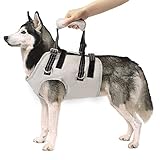 Dog Lift Support Harness for Front Legs Portable Pet Rehabilitation Vest Help Lift Dogs (M/Gery)