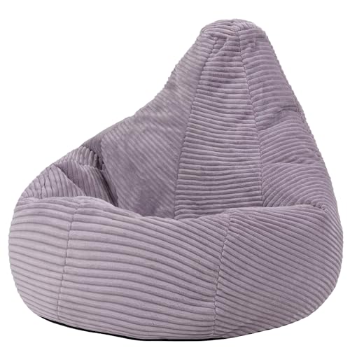 Icon Dalton Sitzsack Kinder, Lila, Flauschiger Cord Stoff...