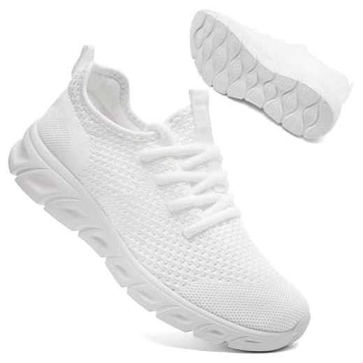 YYIDHNL Womens Shoes Tennis Running Sneakers Slip on Walking Shoes White 8