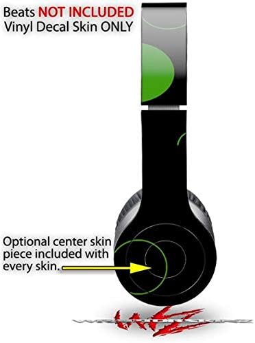 Skin Decal Wrap Works with Original Beats Solo HD Headphones Lots of Dots Green on Black Skin Only (Headphones NOT Included)