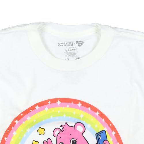 Hello Kitty and Friends x Care Bears Girls' T-Shirt Cheer Bear and Kitty Selfie Pose Kids Tee4