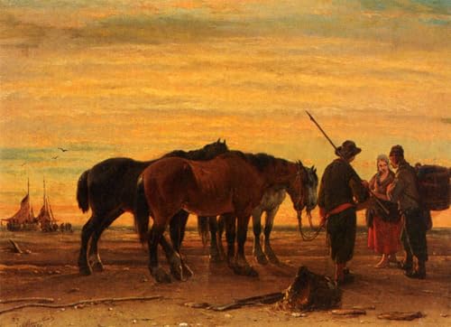 Cuadro de lienzo de Jodocus Moerenhout para decorar salones con arte marítimo clásico de 60x90cm