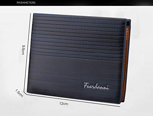 Carteira Masculino De Couro Fuerdanni Porta Cartões Cédulas Azul Dark