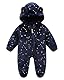 WYTbaby Baby Overall Winter Fleece Schneeanzug Baby Warm Romper mit Kapuze Herbst Winter für Jungen Mädchen 0-3 Monate