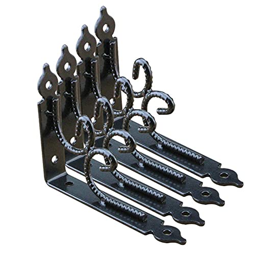 Support d'étagère triangulaire en métal x4 pour fixation murale à angle droit - 2