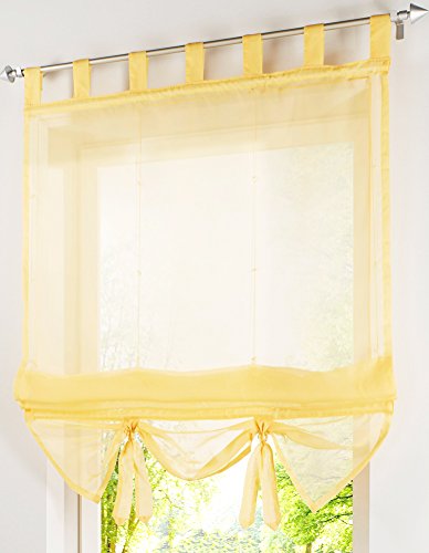 Livebycare Lifable Sheer Roman Shades Tap Top Balcony Window Balloon Curtain Voile Drape Drapery Valance Panels For Dinning Room Decorative #TOP19