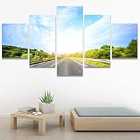 SIGNWIN 5 Panel Canvas Wall Art Modern Art Contemporary Country Dramatic Multicolor Photography Scenic for Home Decorations Ready to Hang - 60