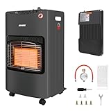 Kohree 4200 Watt Keramik Gasheizer, Gasheizung Dreifacher Sicherheitsschutz, Gasheizofen, Heizstrahler Gasheizgerät, inkl. Gasdruckregler Gasschlauch Schutzhülle Butan- oder Propangasflaschen bis 15kg