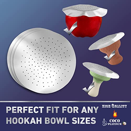 Hookah Foil with Holes, Aluminum Foils Pre-Punched, Heavy Duty Aluminum Foil Cover for Hookah Bowl Accessories (100 Foil Sheets).