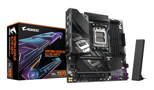GIGABYTE X870M AORUS ELITE WIFI7 Motherboard - Supports AMD Ryzen 9000 CPUs