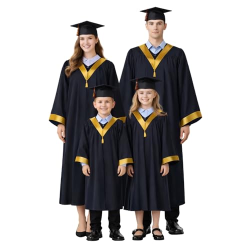 Image of Raj Costume Convocation Dress Graduation Gown and Cap Set for Kids & Adults Convocation Dress Academic Degree Ceremony Robe for School College Graduation Day Matte Polyester Pleated Convocation Gown