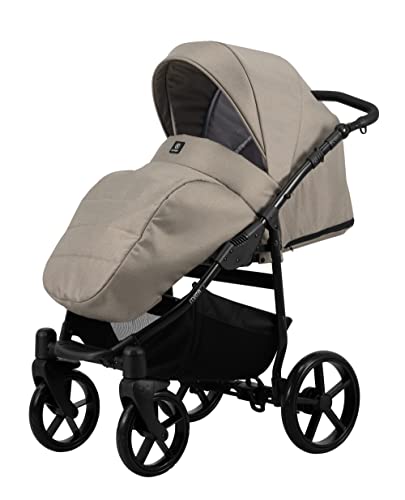 KUNERT Kinderwagen MATA 2in1 Sportwagen Babywagen Komplettset Kinder Wagen Set 2 in 1 (2in1, mocca + schwarzer Rahmen)