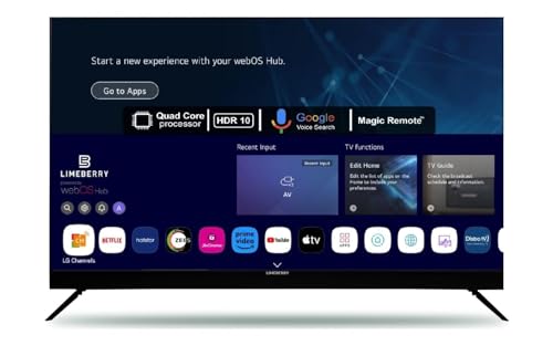 Image of Limeberry 50 inch 4K Ultra HD Smart WebOS QLED TV (LB501SBW) | Frameless Display, Dolby Audio Soundbar, Eye Safe Mode, Magic Voice Remote, Game Optimizer - Black