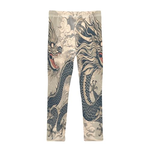 Toddler Girls Leggings Printed Yoga Pants Leggings Black Dragpn for Kids2