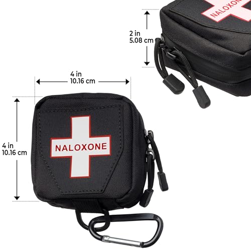 Image of 10 Pack Naloxone Belt Pouch for Overdose Kits with MOLLE Straps | Attaches to Duty Vests, Backpacks & Belts | Compact Design Holds Two Naloxone Nasal Spray Doses & Accessories | Naloxone Not Included