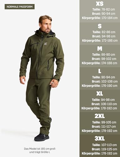 RevolutionRace Hiball Softshell Jacket für Herren, Outdoor Jacke für Wandern, Forest Night, S