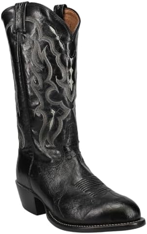 Tony Lama Bonham 13 Round Toe Mens Boot 115 DM US BlackIvoryOstrich | Image 1
