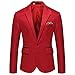 Ymosrh Mens Clothing, Casual One Button Suit Blazer Jacket Sport Coat for Wedding Prom Dinner Party Man Fashion Work Jacket (XXL, Red)