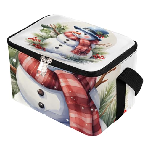 GzLeyigou Lunch Bags for Women Men 9 Cans,Snowman Cute Hot & Cold Food Delivery Bag Insulated Grocery Bag Insulated Lunch Box Cooler Bag for Office Work Picnic Beach