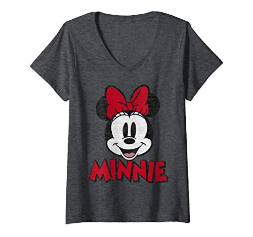 Womens Disney Mickey And Friends Minnie Mouse Classic Portrait V-Neck T-Shirt