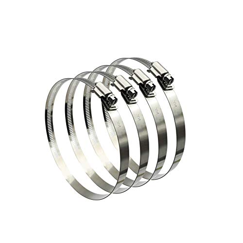 4Pcs 5" Adjustable 304 Stainless Steel  Hose Clamps