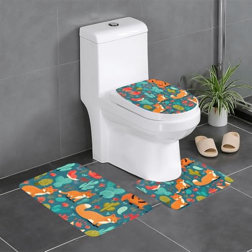 Tapis de salle de bain renard pour une déco tropicale douce
