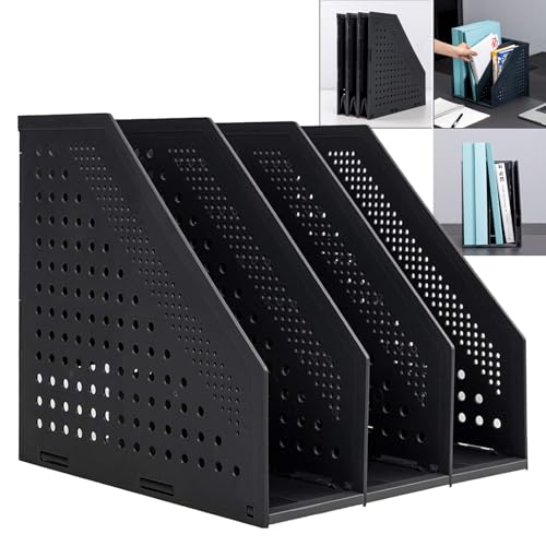 Porte-revues pliable, HAIYUU 3 compartiments Porte Revue Bureau Dossier Classeur Rangement...