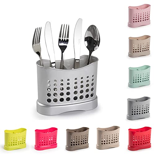 2 Compartments High Grade Plastic Sink Tidy Cutlery Drainer Caddy Holder