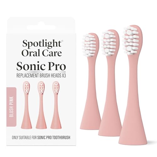 Spotlight Oral Care Sonic Pro Toothbrush Replacement Heads - 3 Pack | Made by Dentists | Clinically Designed for Deep Cleaning & Healthy Gums | Antimicrobial Bristles | Fits Sonic Pro Toothbrush Only