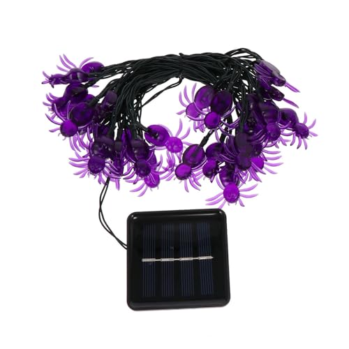 Luces solares LED araña 6.5m 30 luces moradas miniatura 7
