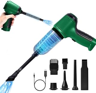 URAQT Bezprzewodowy odkurzacz ręczny, mini odkurzacz ręczny 3 w 1, mocny odkurzacz ręczny 9000Pa, szybkie ładowanie USB, do samochodu, domu, biura, dywanów, czyszczenia sierści zwierząt (zielony)