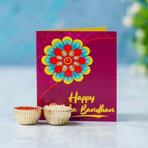 Image of Multicolor Combo of 10 Rakhi Set for Men With Roli Chawal Best Wishes Greeting Card Rakhi for Brother
