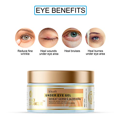 Image of Khadi Organique Under Eye Gel Reduces Ageing Spots & Wrinkles Around the Eye Area, 50GM