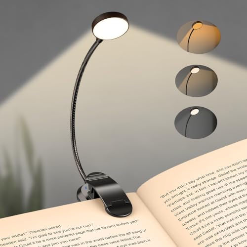 Genérico Luz Lectura Recargable, 12 LED Luz para Leer en la Cama 360° Ajustable Lámpara Lectura, Lámpara para Leer para Lectores Noche, Tablet, Estudio, Cama, Libro, Viaje