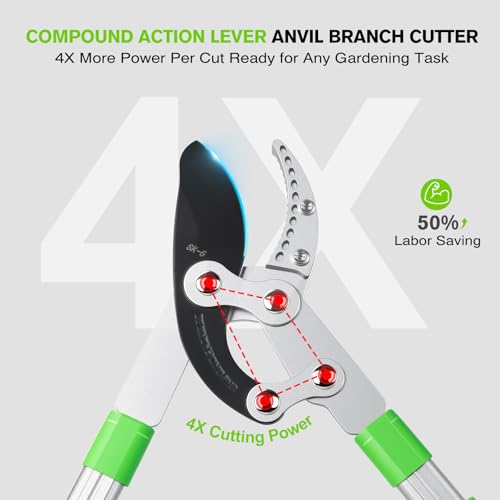 28-38" Extendable Loppers & Pruning Shears Set, SK5 Compound Action 2" Cut by wiselifetech - Used condition - Image 5